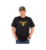 BLACK CAT DISTRESSED LOGO BLACK T-SHIRT