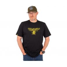 BLACK CAT DISTRESSED LOGO BLACK T-SHIRT